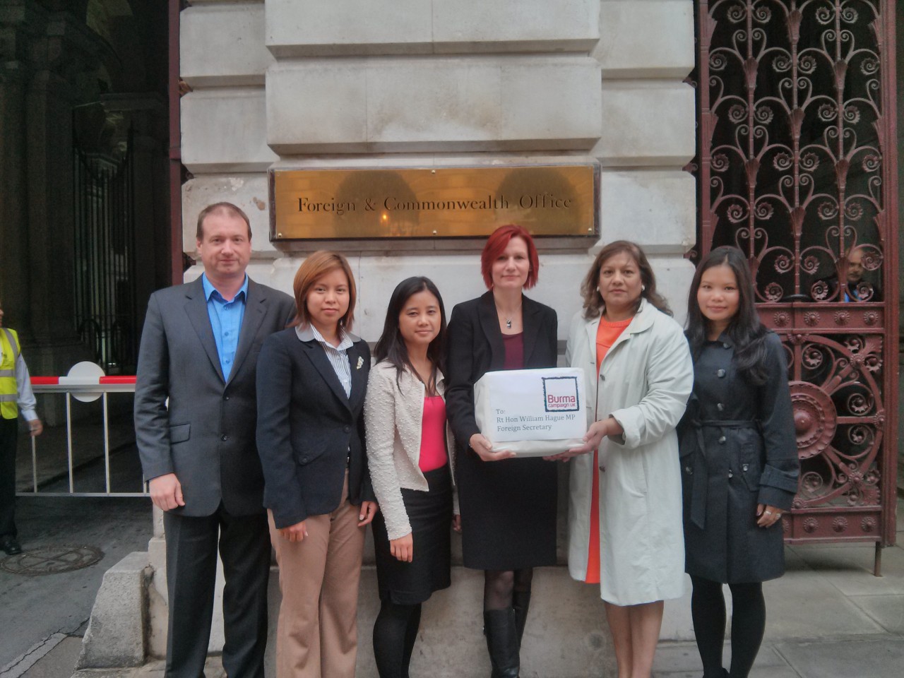 Valerie And Burma Campaign Uk Delivers Letters To The Fco On Sexual Violence In Burma Valerie